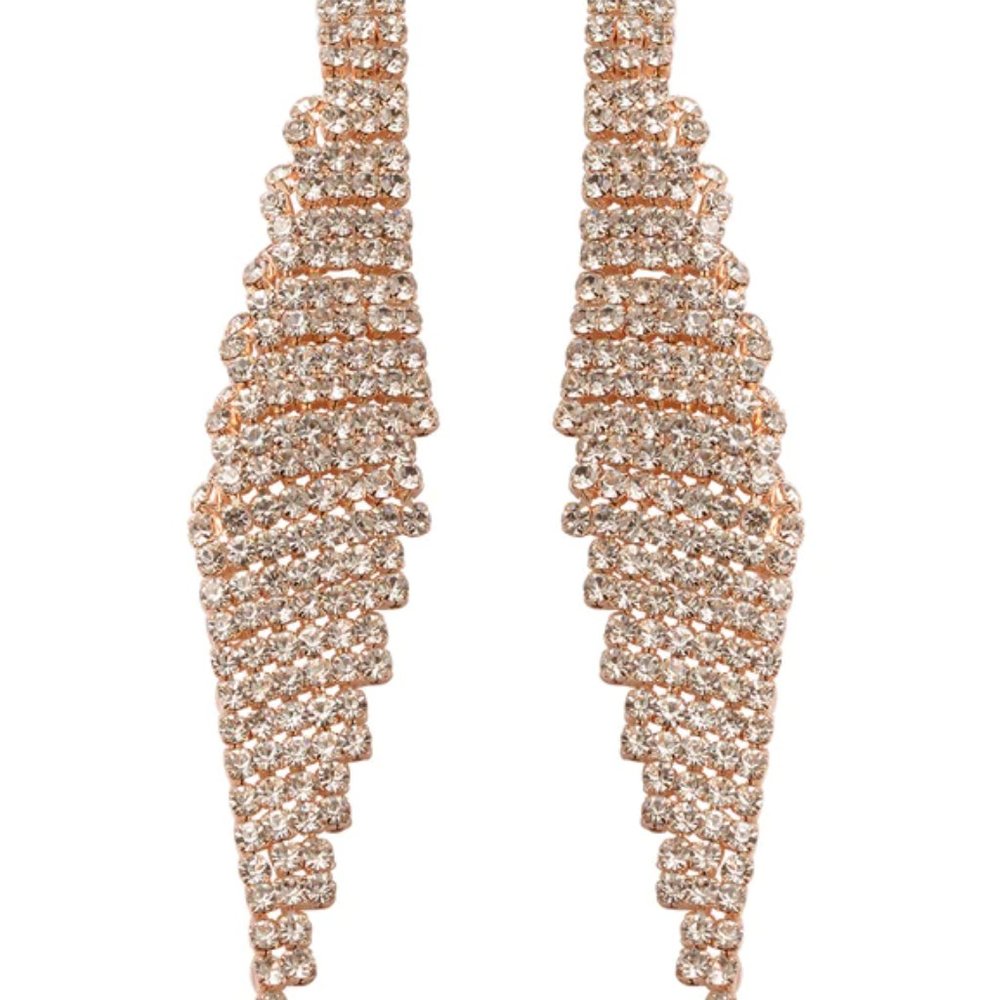 Bridal White Crystal Drop Earrings